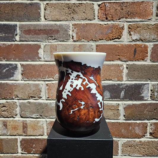Australian Ironbarl Burl Vase with White resin