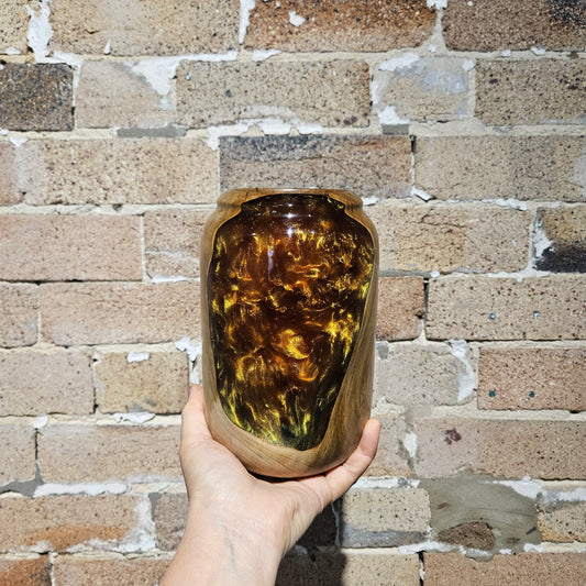 Eucalyptus Wood & Metallic Multicoloured Resin