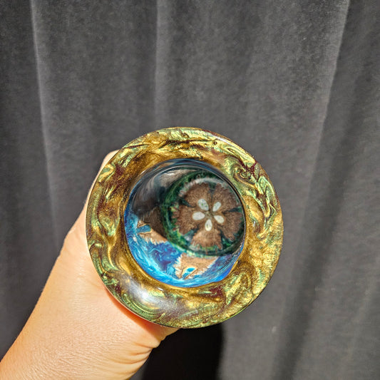 Decorative Blue/Green Plant Pod Small Vase