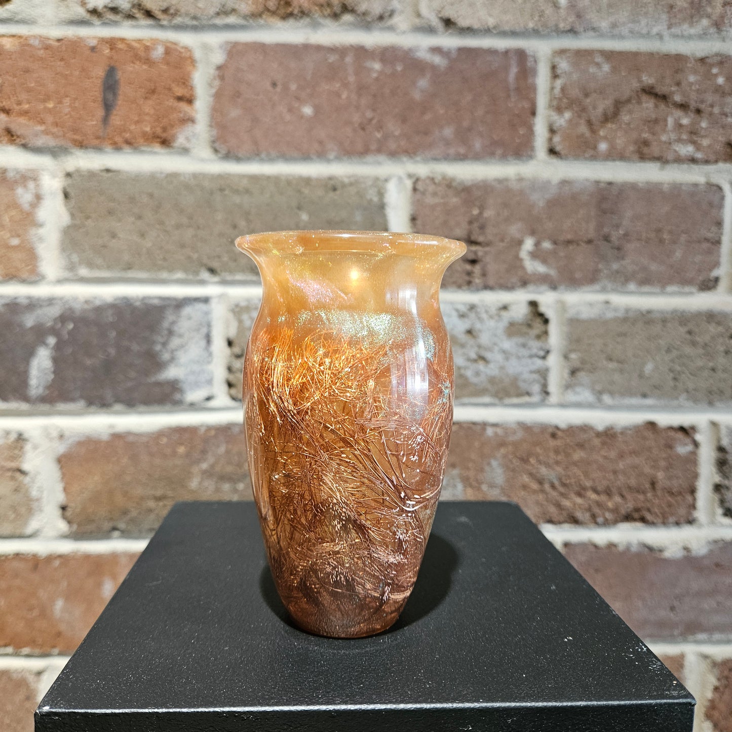 Metallic resin Vase with embedded Copper wires