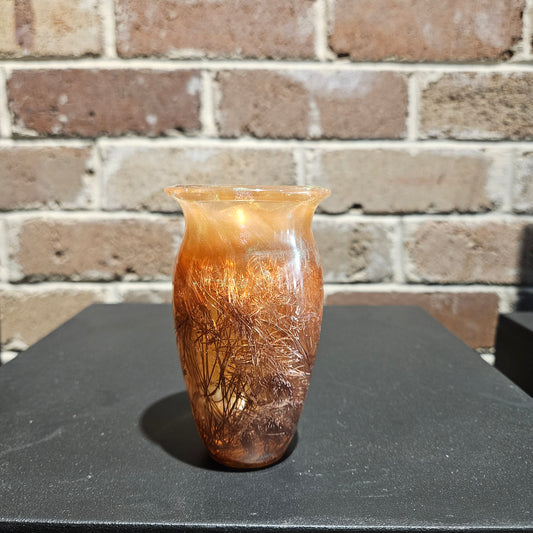 Metallic resin Vase with embedded Copper wires