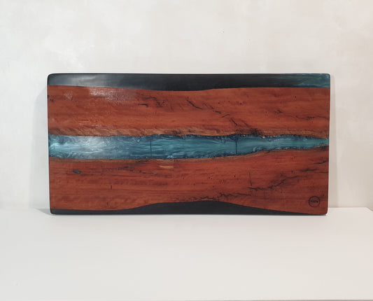 Iron Wood & Blue/Grey Resin Chacuterie Board