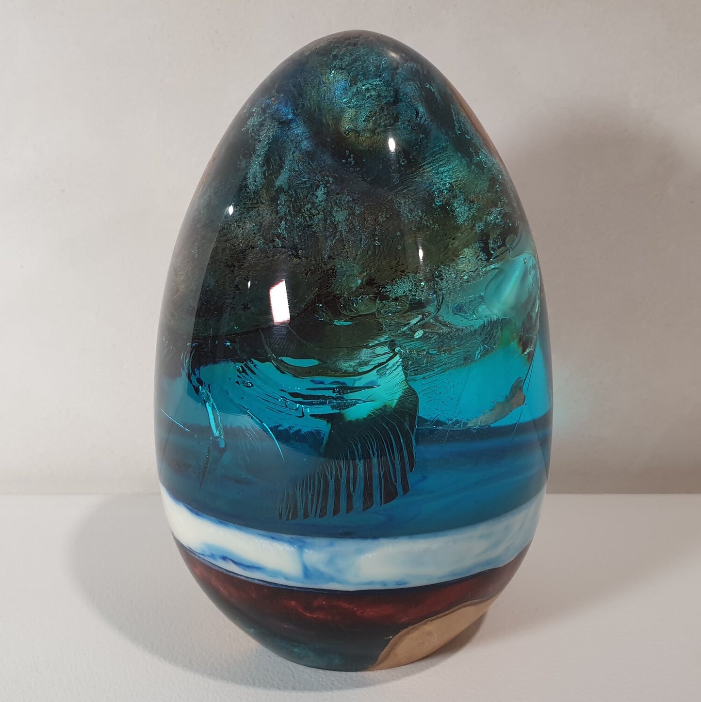 Olive Wood Resin Reef Egg