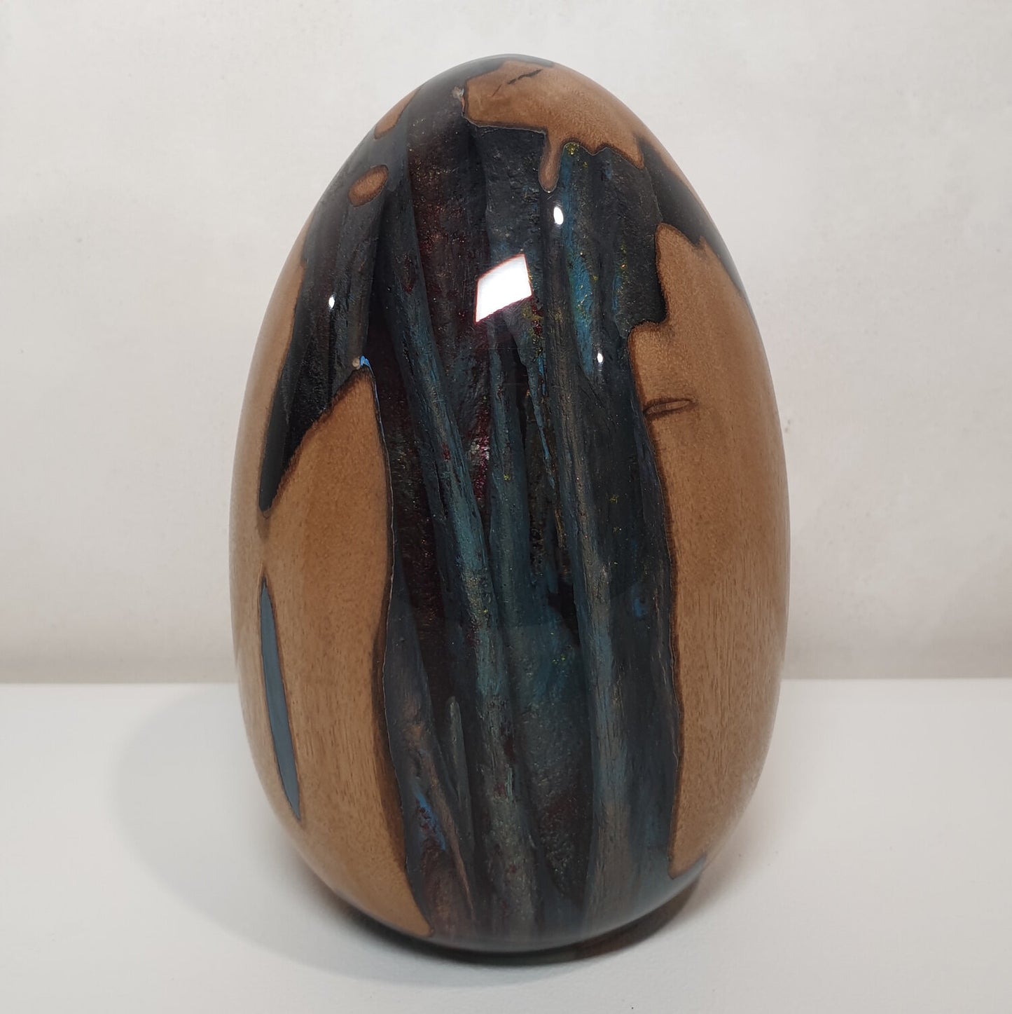 Yellow Box Wood Resin Egg