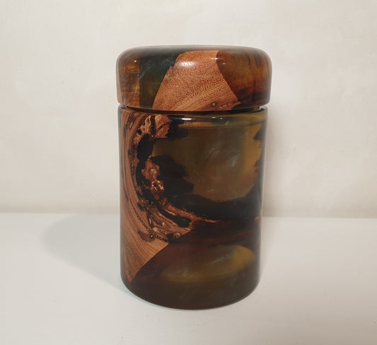 Eucalyptus Wood & Translucent Blue Resin Canister