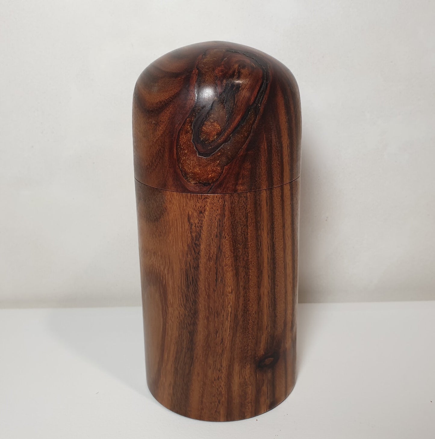 Sally Wattle Wood & Copper Resin Canister