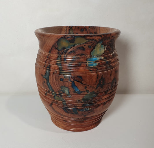 Eucalyptus Greek Style Vase with Multi-coloured Resin