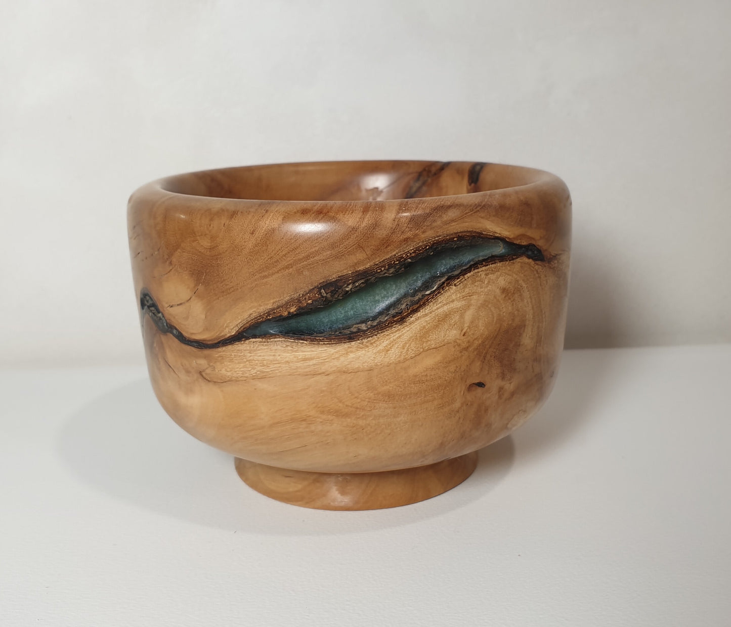 Small Olive Wood Bowl with Resin