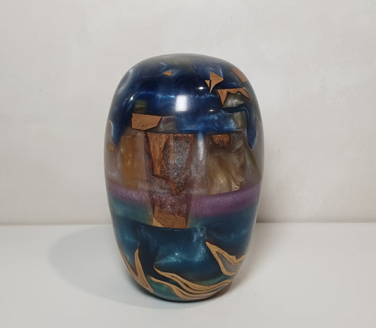Multi-coloured Resin Ornament with Jacarada Pods