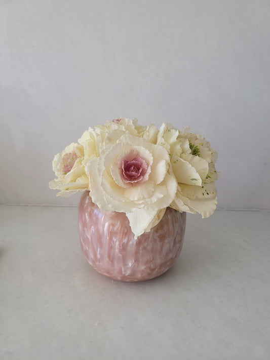 Baby Pink Pearlescent Resin Vase