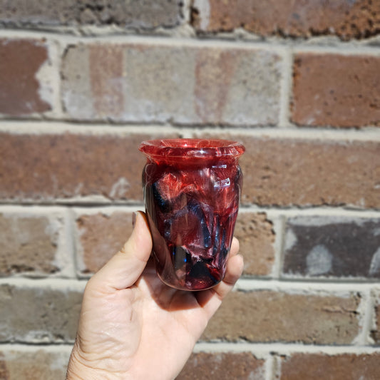 Fire Red Small Resin Vase