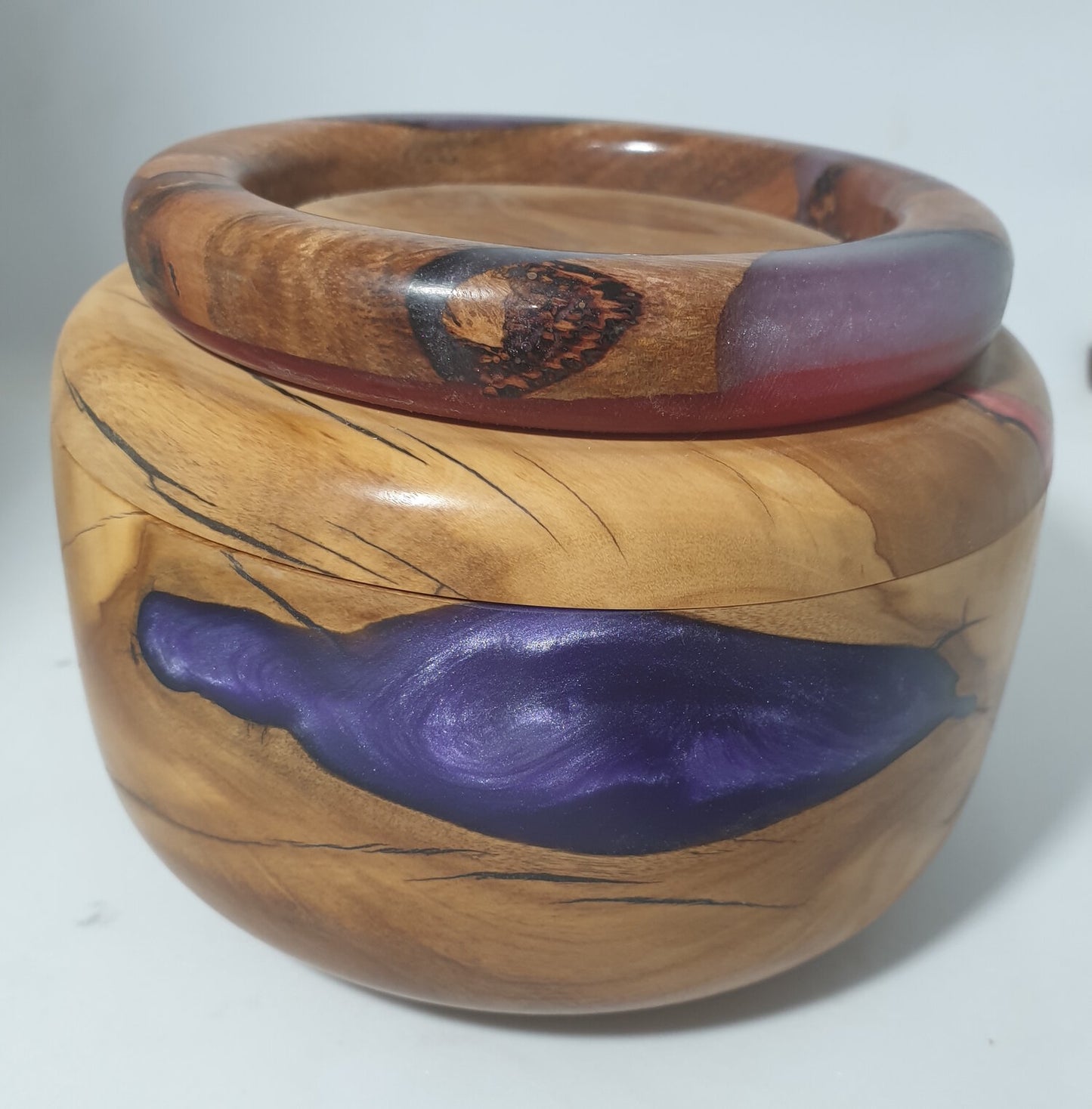 Olive Wood & Resin Decorative Box