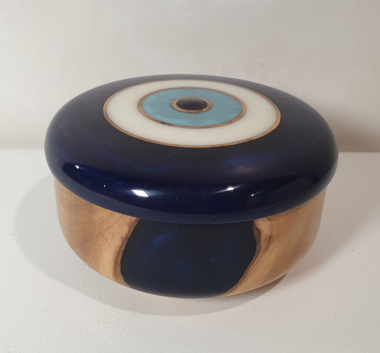 Olive Wood Mati Lidded Box