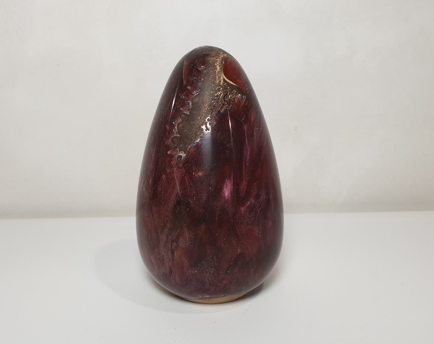 Purple Resin Egg with Plant Pod