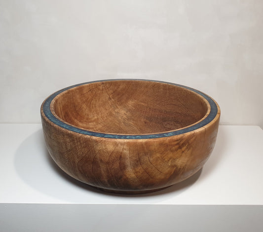 Mango Bowl with Teal Resin Rim